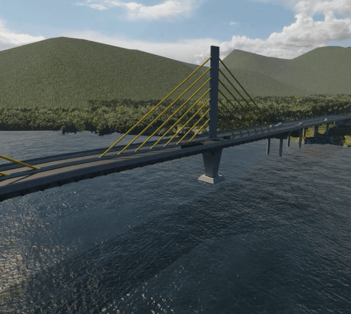 Construção da Ponte de Guaratuba em andamento